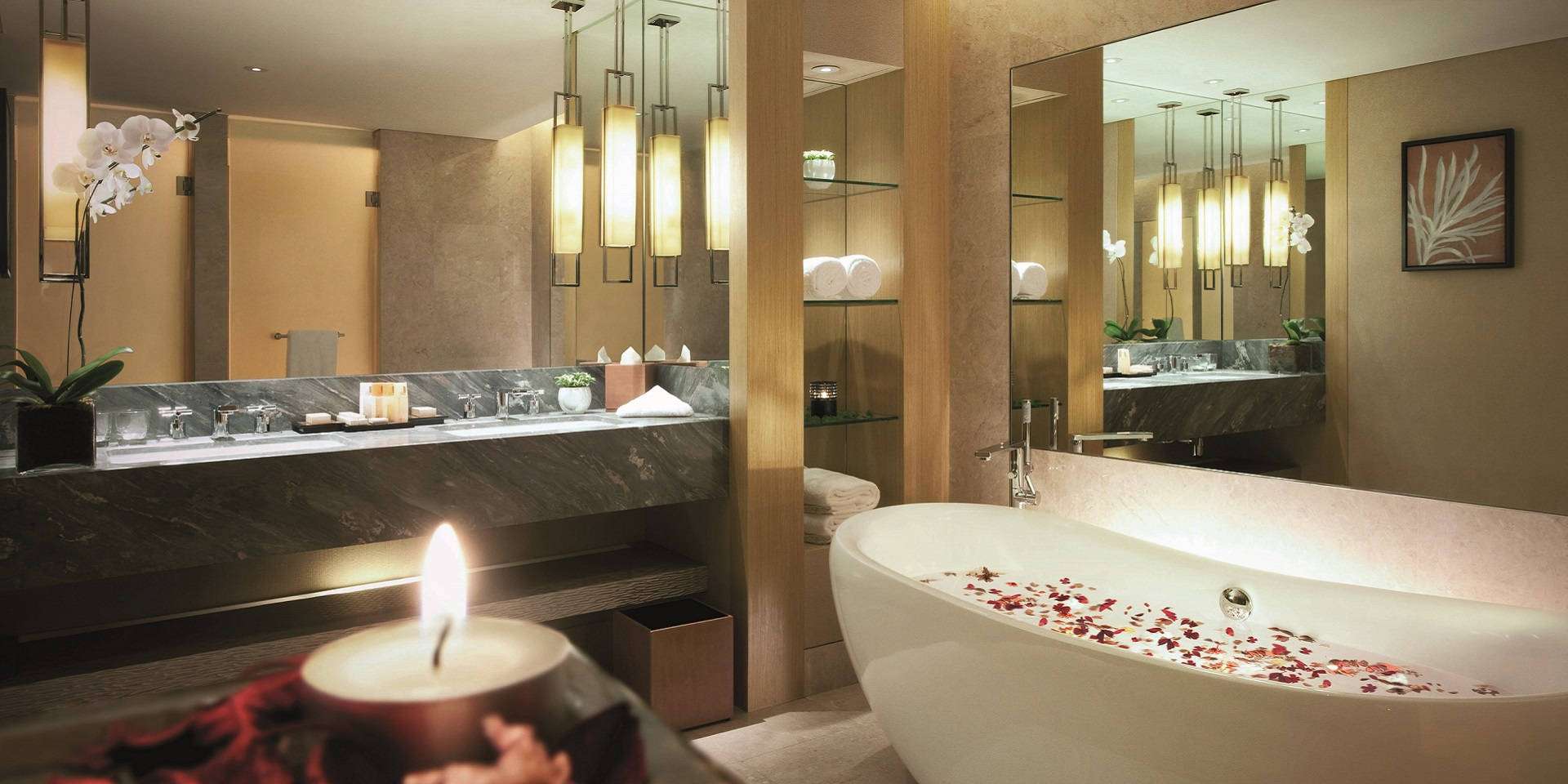新加坡滨海湾金沙酒店顶级俱乐部客房浴室